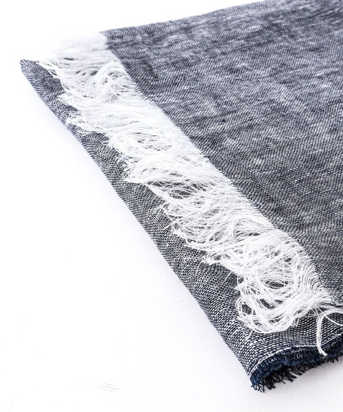 NOLLEY'S goodman(ノーリーズグッドマン)の「リネンシャンブレーストール イタリア製(ストール/ショール・メンズ・ネイビー/ブルー系その他・FREE)」の8枚目の写真