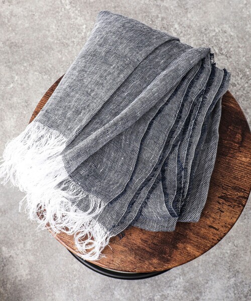 NOLLEY'S goodman(ノーリーズグッドマン)の「リネンシャンブレーストール イタリア製(ストール/ショール・メンズ・ネイビー/ブルー系その他・FREE)」の11枚目の写真