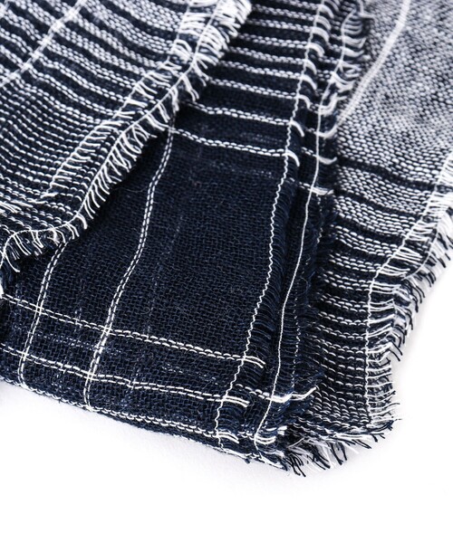 NOLLEY'S goodman(ノーリーズグッドマン)の「リネンシャンブレーストール イタリア製(ストール/ショール・メンズ・ネイビー/ブルー系その他・FREE)」の12枚目の写真