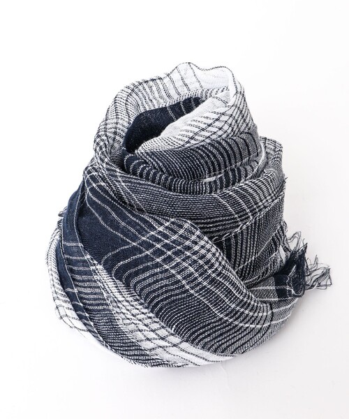 NOLLEY'S goodman(ノーリーズグッドマン)の「リネンシャンブレーストール イタリア製(ストール/ショール・メンズ・ネイビー/ブルー系その他・FREE)」の19枚目の写真