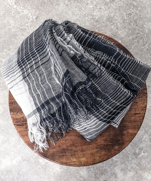 NOLLEY'S goodman(ノーリーズグッドマン)の「リネンシャンブレーストール イタリア製(ストール/ショール・メンズ・ネイビー/ブルー系その他・FREE)」の22枚目の写真