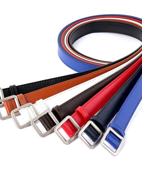 florist（フローリスト）の「【無段階調整】スクエアバックルPUレザープレーンベルト（ベルト・レディース・キャメル/ブルー/ダークネイビー/ブラック/モカ/レッド/ホワイト・ONESIZE）」の17枚目の写真