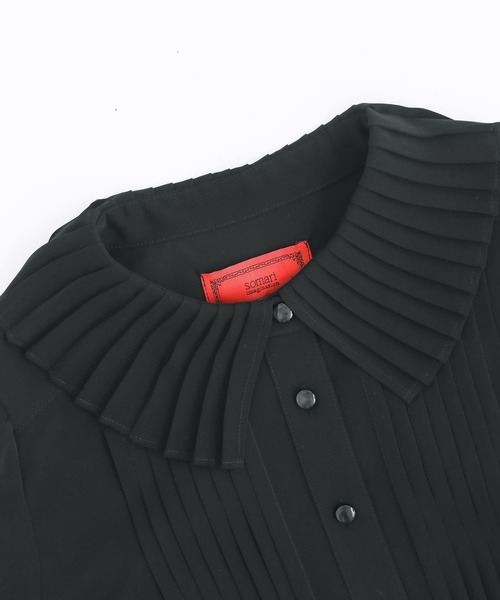 somari imagination（ソマリ イマジネーション）の「『ピンタックプリーツブラウス』（シャツ/ブラウス・レディース・オフホワイト/ブラック・1/2）」の10枚目の写真