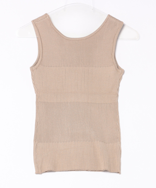 clear(クリア)の「前後2WAYタンクリブニットトップス(タンクトップ・レディース・ブラック/グレイッシュベージュ/ピンク/グリーン/オフホワイト・F)」の22枚目の写真