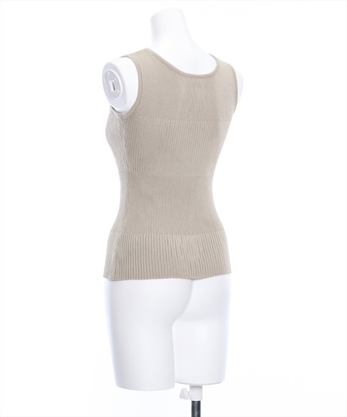 clear(クリア)の「前後2WAYタンクリブニットトップス(タンクトップ・レディース・ブラック/グレイッシュベージュ/ピンク/グリーン/オフホワイト・F)」の8枚目の写真