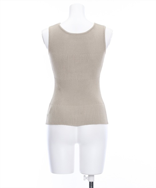 clear(クリア)の「前後2WAYタンクリブニットトップス(タンクトップ・レディース・ブラック/グレイッシュベージュ/ピンク/グリーン/オフホワイト・F)」の9枚目の写真