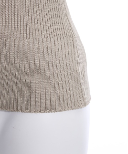 clear(クリア)の「前後2WAYタンクリブニットトップス(タンクトップ・レディース・ブラック/グレイッシュベージュ/ピンク/グリーン/オフホワイト・F)」の11枚目の写真