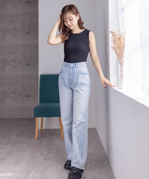 clear(クリア)の「前後2WAYタンクリブニットトップス(タンクトップ・レディース・ブラック/グレイッシュベージュ/ピンク/グリーン/オフホワイト・F)」の20枚目の写真