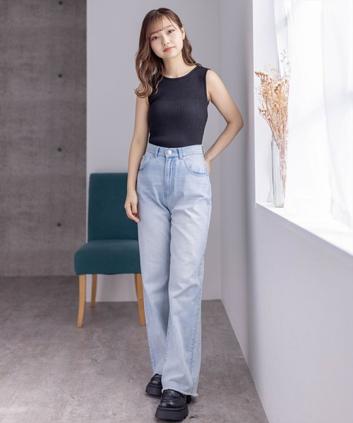 clear(クリア)の「前後2WAYタンクリブニットトップス(タンクトップ・レディース・ブラック/グレイッシュベージュ/ピンク/グリーン/オフホワイト・F)」の21枚目の写真