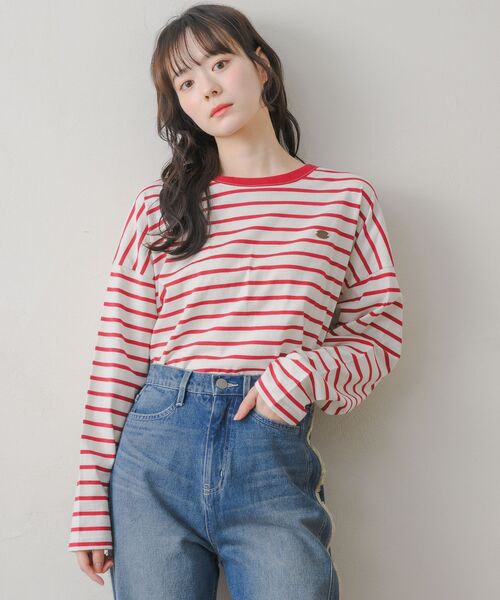 RETRO GIRL(レトロガール)の「ボーダーロンTEE(Tシャツ/カットソー・レディース・オフホワイト/レッド/ダークブルー・FREE)」の12枚目の写真
