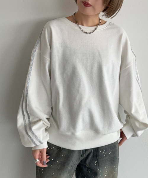 apres jour mignon(アプレジュールミニョン)の「シルバーラメラインスウェット【ZOZOTOWN限定アイテム】(スウェット・レディース・ブラック/ブルー/オフホワイト・フリー/X-LARGE)」の21枚目の写真