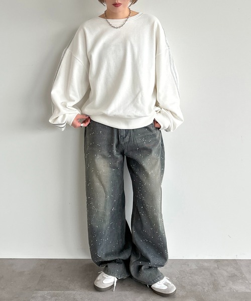 apres jour mignon(アプレジュールミニョン)の「シルバーラメラインスウェット【ZOZOTOWN限定アイテム】(スウェット・レディース・ブラック/ブルー/オフホワイト・フリー/X-LARGE)」の16枚目の写真