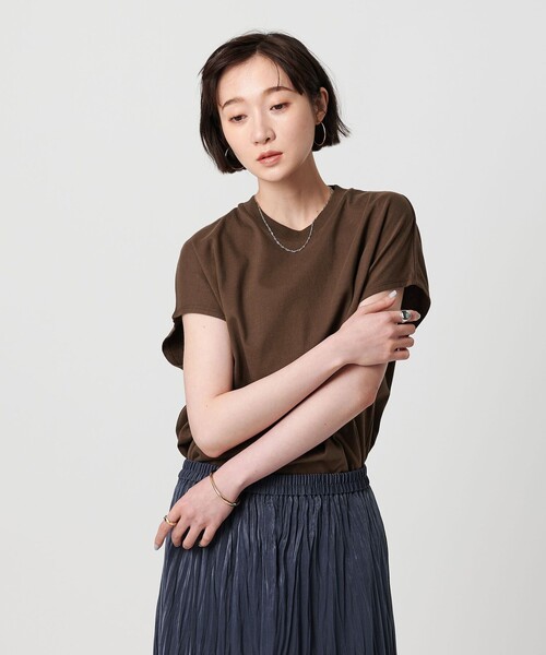 BEAUTY&YOUTH UNITED ARROWS（ビューティーアンドユースユナイテッドアローズ）の「【WEB限定】フレンチスリーブ ワイド Tシャツ（Tシャツ/カットソー・メンズ・ブラック/ダークブラウン/ホワイト・S/L/M）」の5枚目の写真