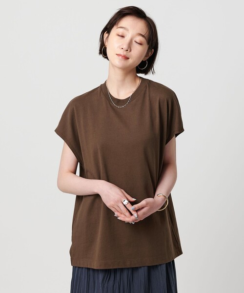 BEAUTY&YOUTH UNITED ARROWS（ビューティーアンドユースユナイテッドアローズ）の「【WEB限定】フレンチスリーブ ワイド Tシャツ（Tシャツ/カットソー・メンズ・ブラック/ダークブラウン/ホワイト・S/L/M）」の7枚目の写真