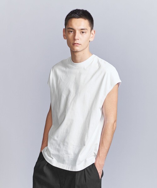 BEAUTY&YOUTH UNITED ARROWS（ビューティーアンドユースユナイテッドアローズ）の「【WEB限定】フレンチスリーブ ワイド Tシャツ（Tシャツ/カットソー・メンズ・ブラック/ダークブラウン/ホワイト・S/L/M）」の10枚目の写真