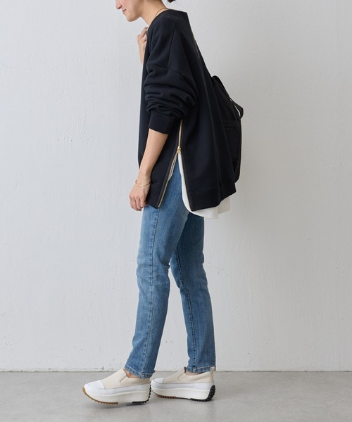 BEARDSLEY(ビアズリー)の「サイドジップ裏毛プルオーバー(スウェット・レディース・ピンク/ブラック・FREE)」の10枚目の写真