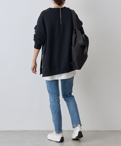 BEARDSLEY(ビアズリー)の「サイドジップ裏毛プルオーバー(スウェット・レディース・ピンク/ブラック・FREE)」の11枚目の写真