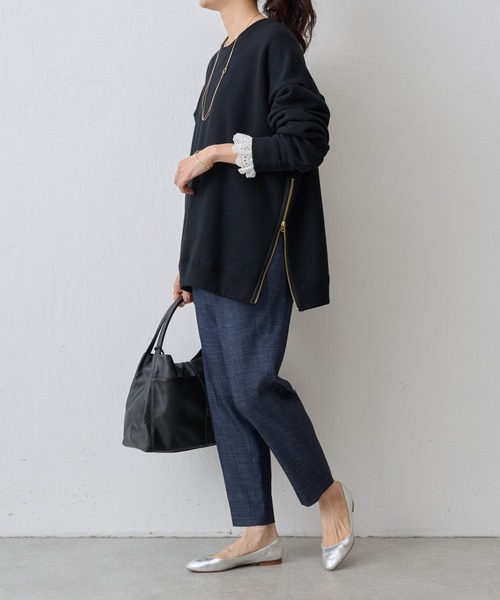 BEARDSLEY(ビアズリー)の「サイドジップ裏毛プルオーバー(スウェット・レディース・ピンク/ブラック・FREE)」の16枚目の写真