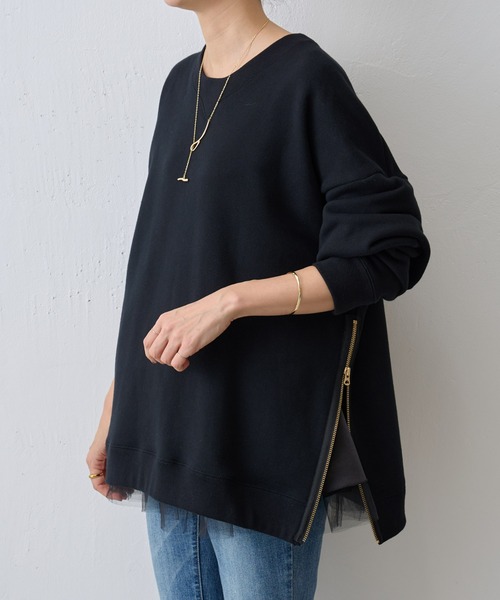 BEARDSLEY(ビアズリー)の「サイドジップ裏毛プルオーバー(スウェット・レディース・ピンク/ブラック・FREE)」の22枚目の写真