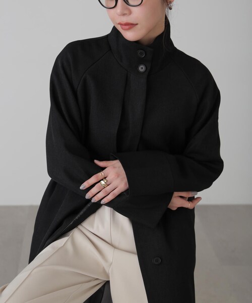 FREE'S MART（フリーズマート）の「ポリエステルツイルスタンドネックコート（トレンチコート・レディース・グレー/ブラック/ホワイト・FREE）」の10枚目の写真