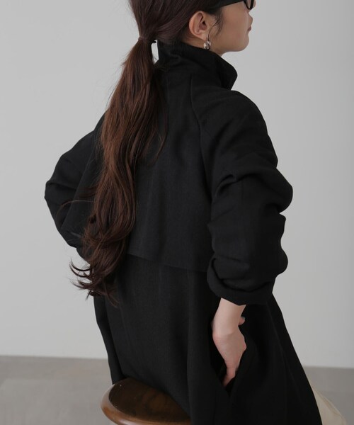 FREE'S MART（フリーズマート）の「ポリエステルツイルスタンドネックコート（トレンチコート・レディース・グレー/ブラック/ホワイト・FREE）」の12枚目の写真