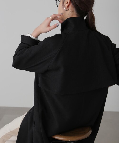 FREE'S MART（フリーズマート）の「ポリエステルツイルスタンドネックコート（トレンチコート・レディース・グレー/ブラック/ホワイト・FREE）」の15枚目の写真