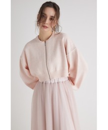 rienda | フロントジップショートニットブルゾン(ブルゾン)