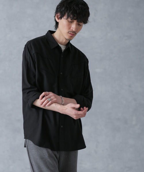 NANO universe(ナノユニバース)の「コットンレーヨン ウエスタンシャツ(シャツ/ブラウス・メンズ・ブラック/ボルドー/ブルーグリーン・M/L)」の17枚目の写真