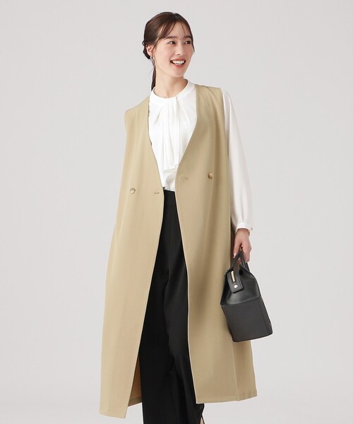 DRESKIP（ドレスキップ）の「◆【セットアップ可/イージーケア/UVカット】ストレッチロングジレ（ベスト・レディース・キャメル/ブラック/ライトベージュ・02/03/04）」の3枚目の写真