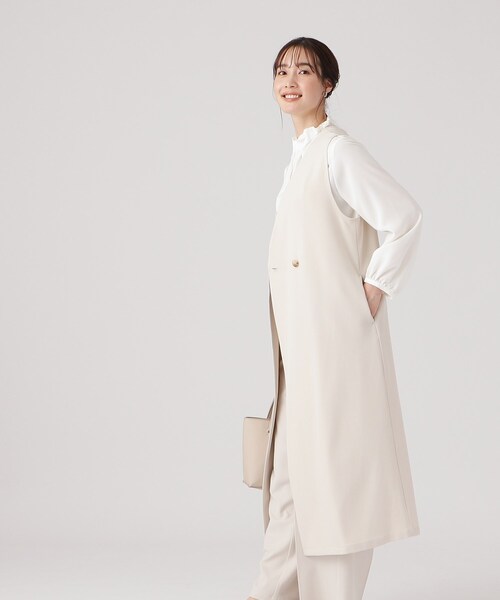 DRESKIP（ドレスキップ）の「◆【セットアップ可/イージーケア/UVカット】ストレッチロングジレ（ベスト・レディース・キャメル/ブラック/ライトベージュ・02/03/04）」の7枚目の写真