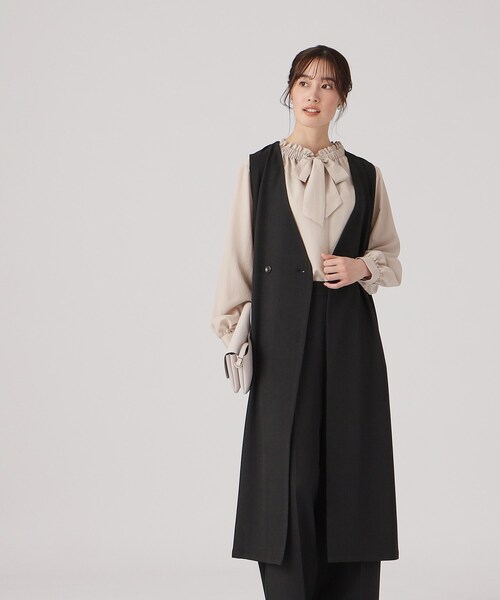 DRESKIP（ドレスキップ）の「◆【セットアップ可/イージーケア/UVカット】ストレッチロングジレ（ベスト・レディース・キャメル/ブラック/ライトベージュ・02/03/04）」の10枚目の写真