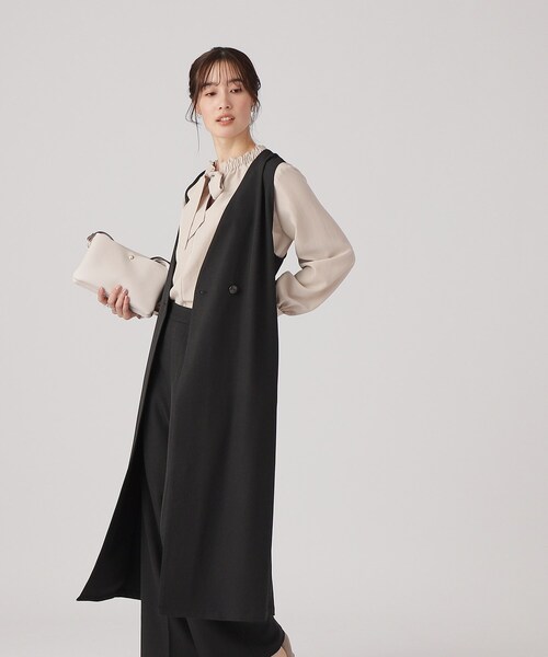 DRESKIP（ドレスキップ）の「◆【セットアップ可/イージーケア/UVカット】ストレッチロングジレ（ベスト・レディース・キャメル/ブラック/ライトベージュ・02/03/04）」の11枚目の写真