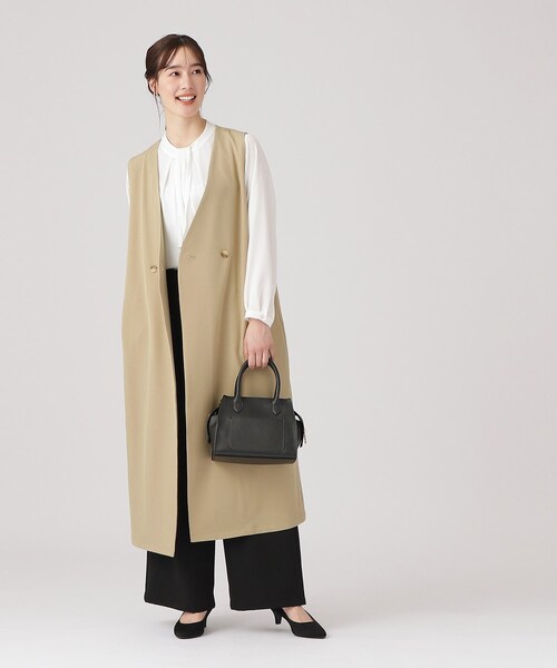 DRESKIP（ドレスキップ）の「◆【セットアップ可/イージーケア/UVカット】ストレッチロングジレ（ベスト・レディース・キャメル/ブラック/ライトベージュ・02/03/04）」の16枚目の写真