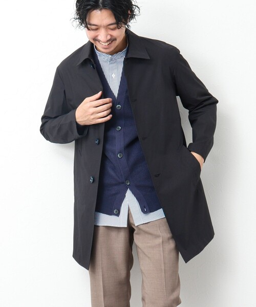 NOLLEY'S goodman(ノーリーズグッドマン)の「タイプライター ステンカラーコート(ステンカラーコート・メンズ・ライトブルー/カーキ/ブラック/ネイビー・S/M/L)」の4枚目の写真