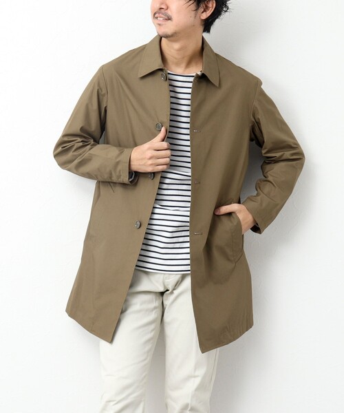 NOLLEY'S goodman(ノーリーズグッドマン)の「タイプライター ステンカラーコート(ステンカラーコート・メンズ・ライトブルー/カーキ/ブラック/ネイビー・S/M/L)」の2枚目の写真