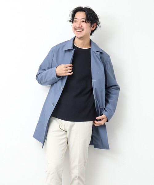 NOLLEY'S goodman(ノーリーズグッドマン)の「タイプライター ステンカラーコート(ステンカラーコート・メンズ・ライトブルー/カーキ/ブラック/ネイビー・S/M/L)」の3枚目の写真