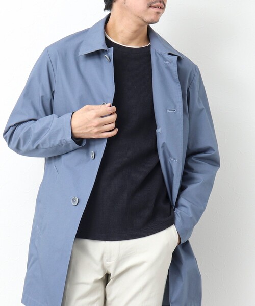 NOLLEY'S goodman(ノーリーズグッドマン)の「タイプライター ステンカラーコート(ステンカラーコート・メンズ・ライトブルー/カーキ/ブラック/ネイビー・S/M/L)」の6枚目の写真