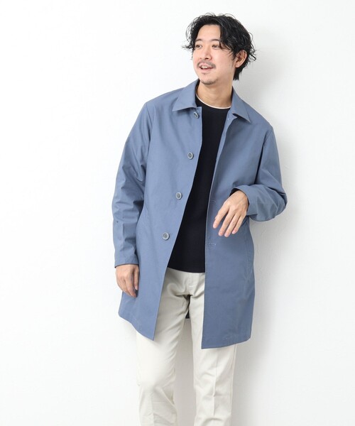 NOLLEY'S goodman(ノーリーズグッドマン)の「タイプライター ステンカラーコート(ステンカラーコート・メンズ・ライトブルー/カーキ/ブラック/ネイビー・S/M/L)」の8枚目の写真