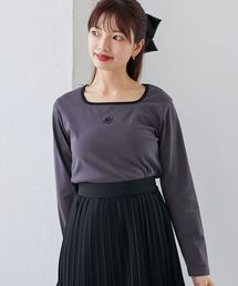 MAJESTIC LEGON（マジェスティックレゴン）の「スクエアネックバイカラーロンT（Tシャツ/カットソー）」