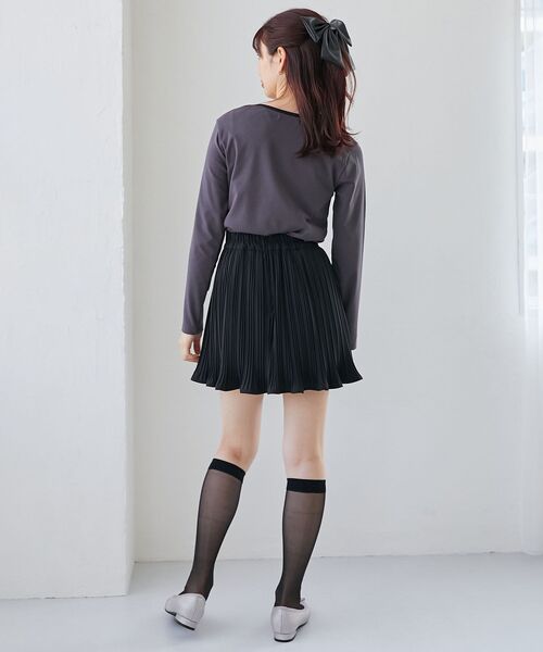 MAJESTIC LEGON(マジェスティックレゴン)の「スクエアネックバイカラーロンT(Tシャツ/カットソー・レディース・チャコールグレー/オフホワイト/ブラック・MEDIUM)」の16枚目の写真