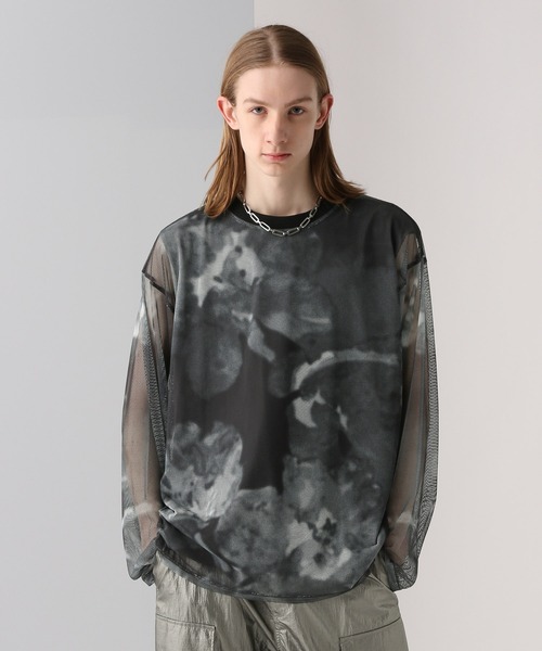 HARE(ハレ)の「BLUR-FLOWERシアーカットソー(HARE)(Tシャツ/カットソー・メンズ・ホワイト/ブラック/ブルー・FREE)」の7枚目の写真