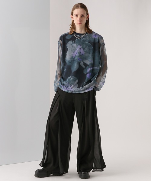 HARE(ハレ)の「BLUR-FLOWERシアーカットソー(HARE)(Tシャツ/カットソー・メンズ・ホワイト/ブラック/ブルー・FREE)」の9枚目の写真