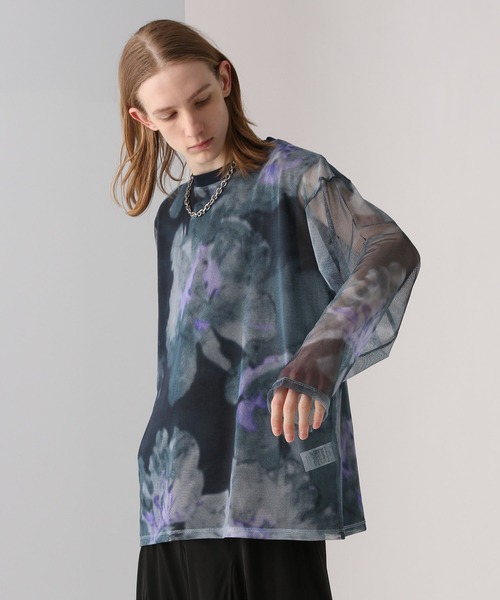 HARE(ハレ)の「BLUR-FLOWERシアーカットソー(HARE)(Tシャツ/カットソー・メンズ・ホワイト/ブラック/ブルー・FREE)」の11枚目の写真