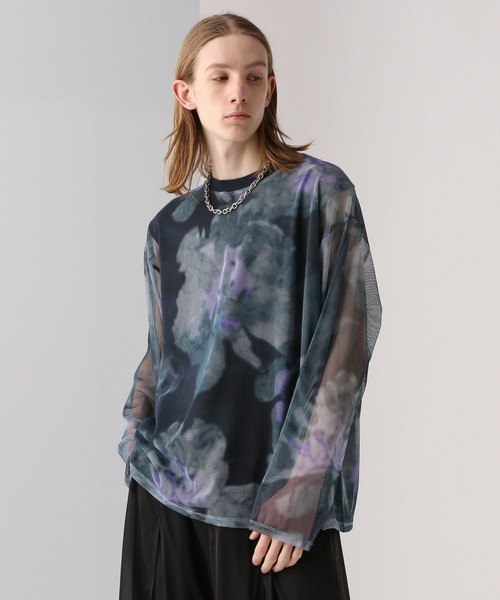 HARE(ハレ)の「BLUR-FLOWERシアーカットソー(HARE)(Tシャツ/カットソー・メンズ・ホワイト/ブラック/ブルー・FREE)」の12枚目の写真