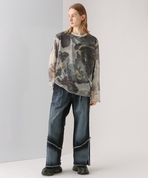 HARE(ハレ)の「BLUR-FLOWERシアーカットソー(HARE)(Tシャツ/カットソー・メンズ・ホワイト/ブラック/ブルー・FREE)」の13枚目の写真