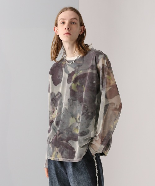 HARE(ハレ)の「BLUR-FLOWERシアーカットソー(HARE)(Tシャツ/カットソー・メンズ・ホワイト/ブラック/ブルー・FREE)」の15枚目の写真