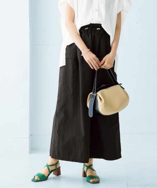 nissen（ニッセン）の「ドロストカーゴスカート（スカート・レディース・ブラック/カーキ・M/L/LL/S）」の16枚目の写真