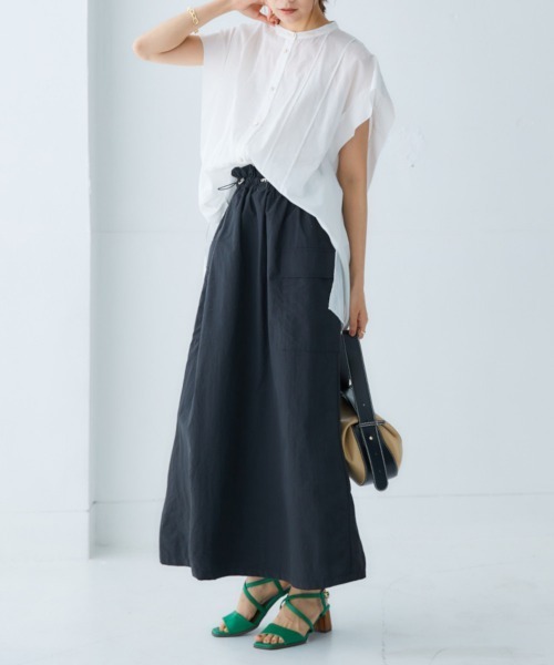 nissen（ニッセン）の「ドロストカーゴスカート（スカート・レディース・ブラック/カーキ・M/L/LL/S）」の17枚目の写真