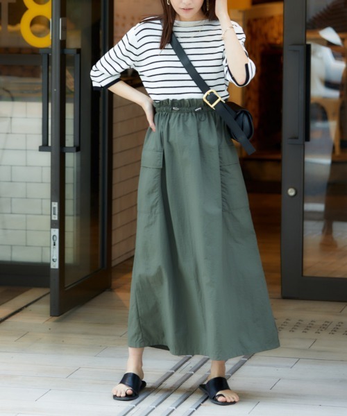 nissen（ニッセン）の「ドロストカーゴスカート（スカート・レディース・ブラック/カーキ・M/L/LL/S）」の10枚目の写真