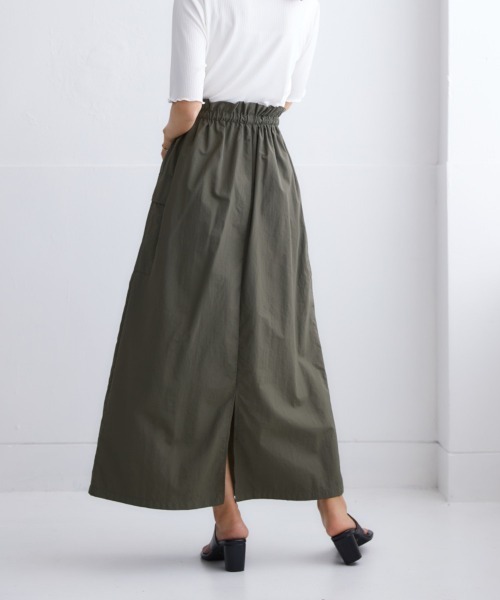 nissen（ニッセン）の「ドロストカーゴスカート（スカート・レディース・ブラック/カーキ・M/L/LL/S）」の7枚目の写真